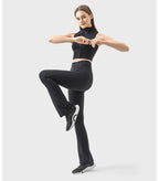 Womens Yoga Fitness 87%nylon 13%spandex Flared Leggings DSS094 print logo 39