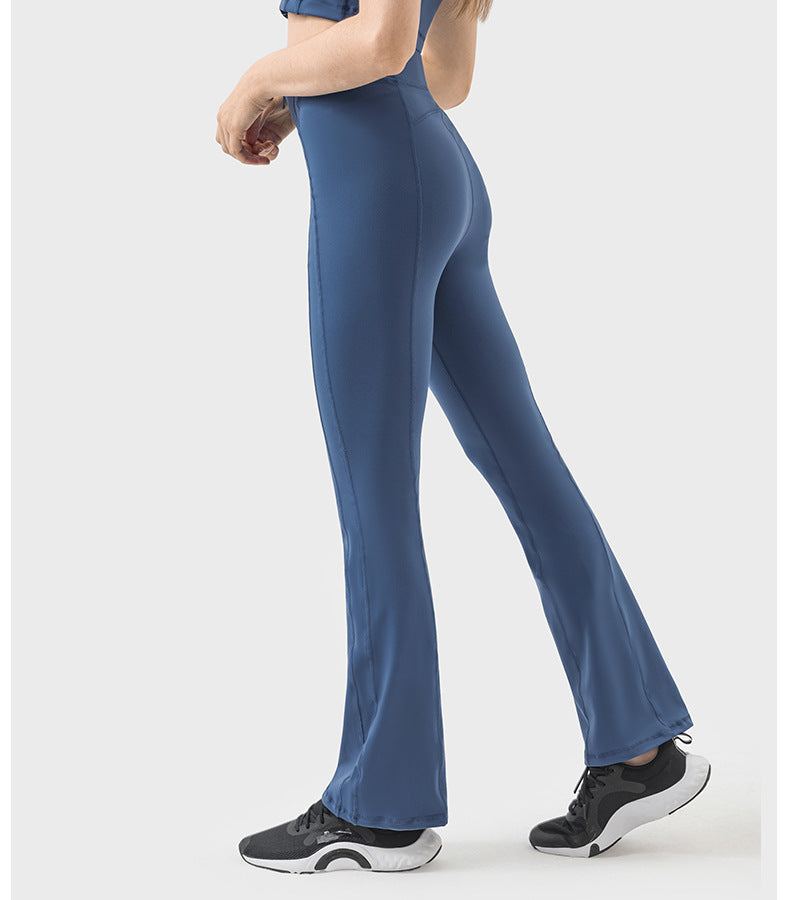 Womens Yoga Fitness 87%nylon 13%spandex Flared Leggings DSS094 print logo 28