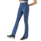 Womens Yoga Fitness 87%nylon 13%spandex Flared Leggings DSS094 print logo 20