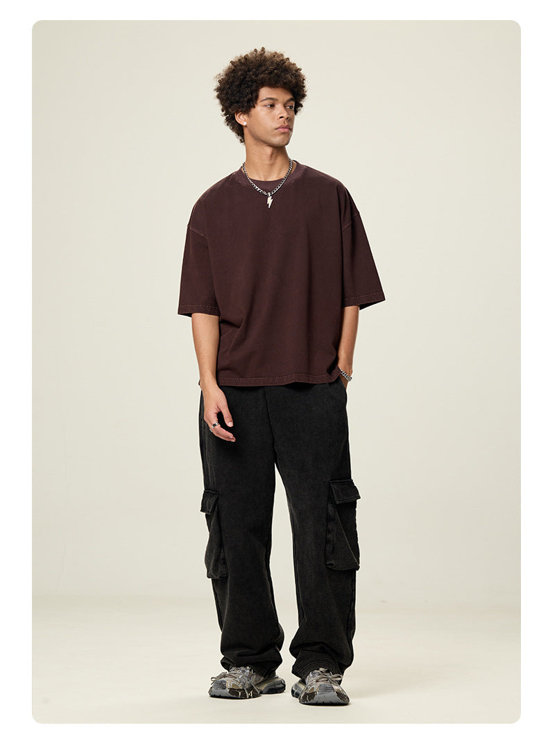 Mens Cropped 100%cotton T-SHIRTS DX8805