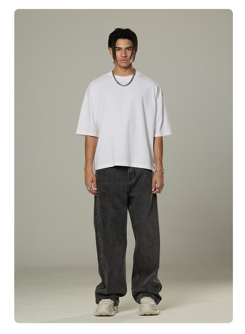 Mens Cropped 100%cotton T-SHIRTS DX8805