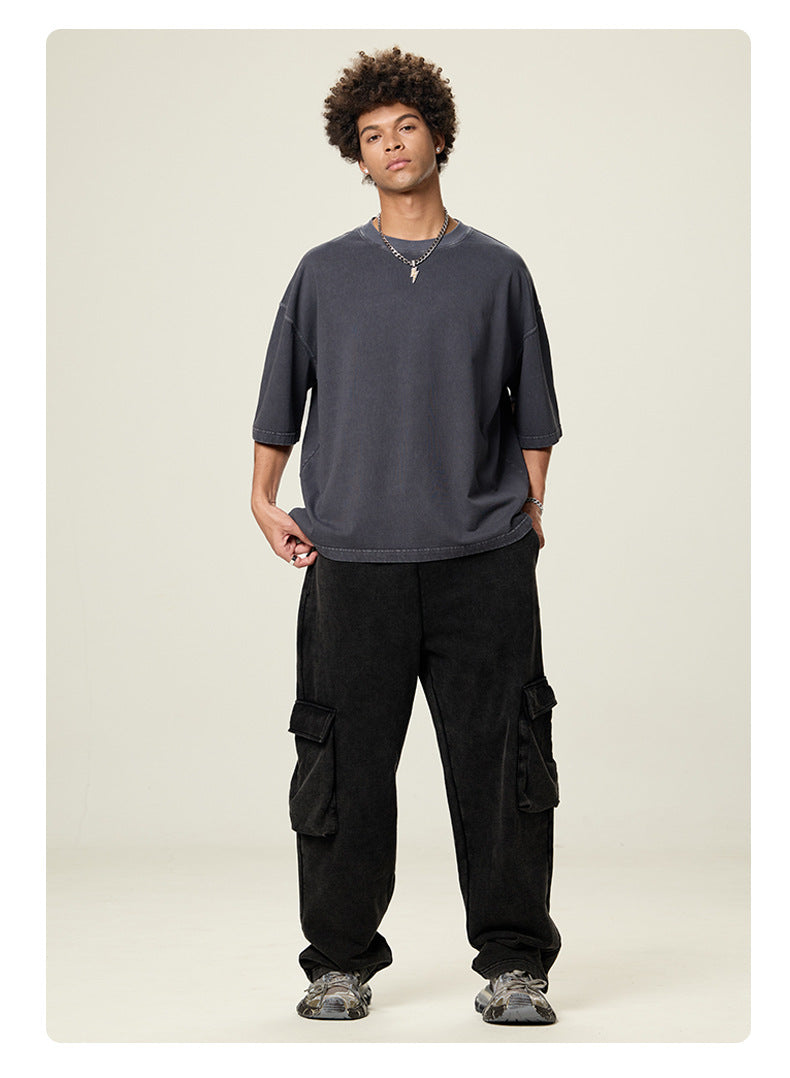 Mens Cropped 100%cotton T-SHIRTS DX8805