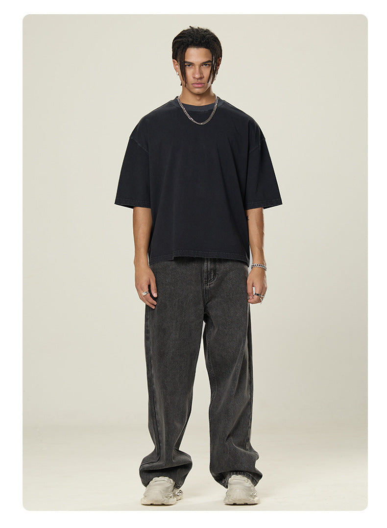 Mens Cropped 100%cotton T-SHIRTS DX8805