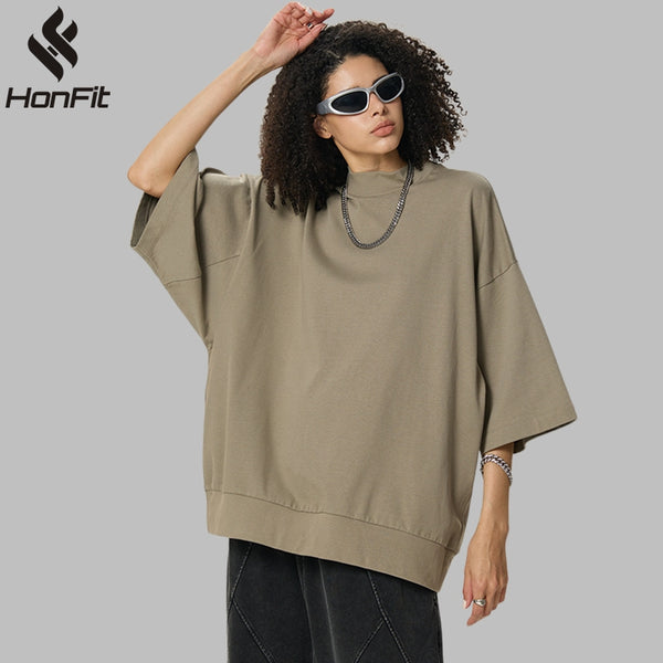 Mens Oversized 100%cotton T-SHIRTS DX8810 - Honfitwear