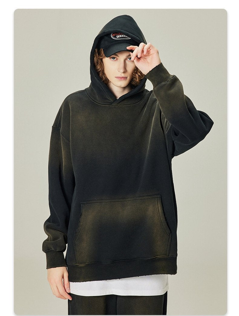 Mens Acid Washed 36.8%cotton 57.4%polyester 5.8%other fibers hoodie Sweatpants Set DY031-DK013 - hoodie print logo 29