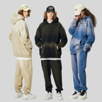 Mens Acid Washed 36.8%cotton 57.4%polyester 5.8%other fibers hoodie Sweatpants Set DY031-DK013 Set print logo 12