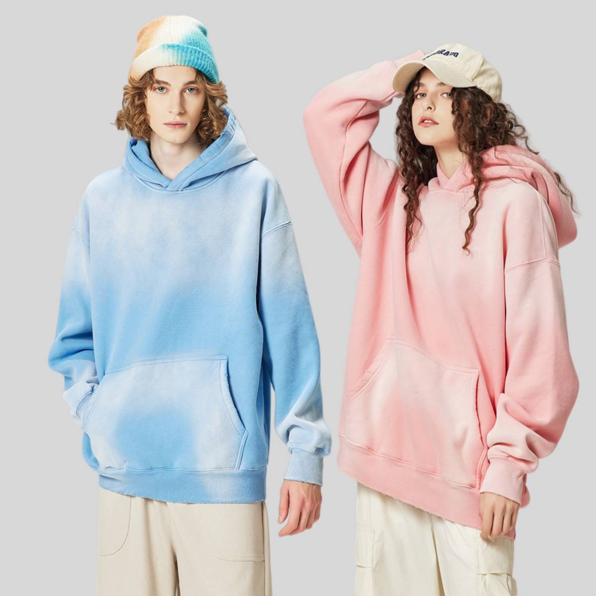 Mens Acid Washed 36.8%cotton 57.4%polyester 5.8%other fibers hoodie Sweatpants Set DY031-DK013 - hoodie print logo 2