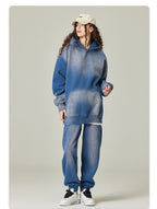 Mens Acid Washed 36.8%cotton 57.4%polyester 5.8%other fibers hoodie Sweatpants Set DY031-DK013 Set print logo 30