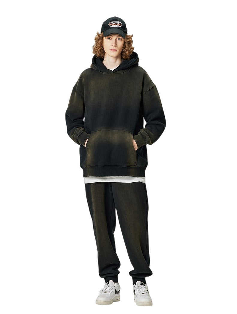 Mens Acid Washed 36.8%cotton 57.4%polyester 5.8%other fibers hoodie Sweatpants Set DY031-DK013 - hoodie print logo 26