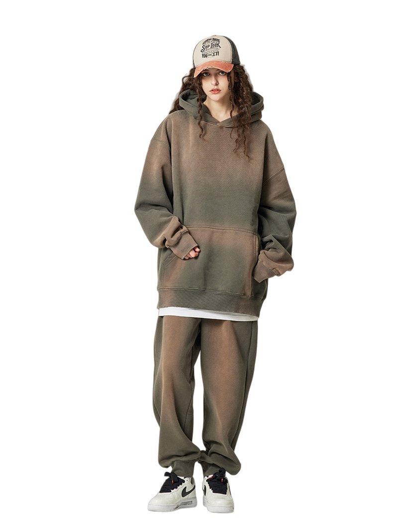 Mens Acid Washed 36.8%cotton 57.4%polyester 5.8%other fibers hoodie Sweatpants Set DY031-DK013 - hoodie print logo 34