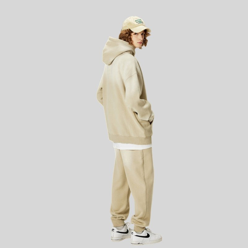 Mens Acid Washed 36.8%cotton 57.4%polyester 5.8%other fibers hoodie Sweatpants Set DY031-DK013 - hoodie print logo 4