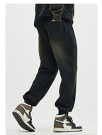 Mens Acid Washed 36.8%cotton 57.4%polyester 5.8%other fibers hoodie Sweatpants Set DY031-DK013 - jogger print logo 30