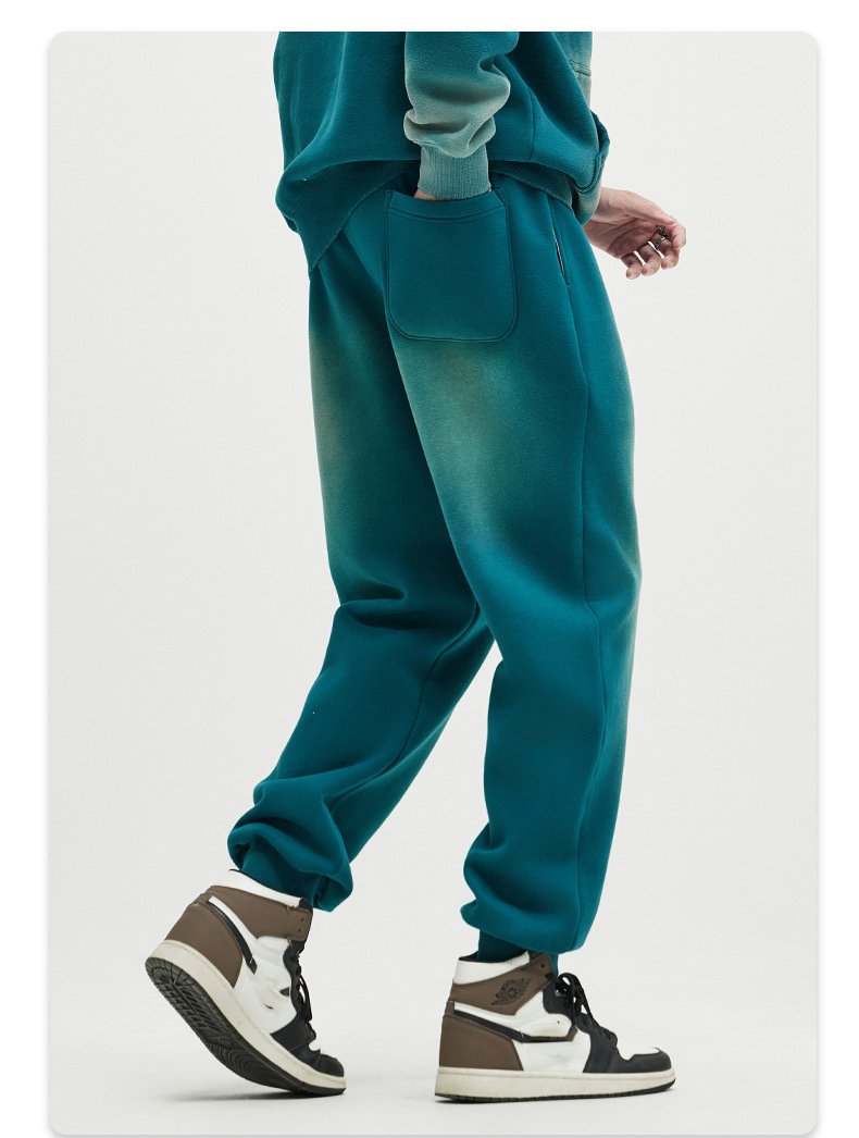 Mens Acid Washed 36.8%cotton 57.4%polyester 5.8%other fibers hoodie Sweatpants Set DY031-DK013 - jogger print logo 26