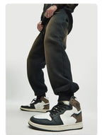 Mens Acid Washed 36.8%cotton 57.4%polyester 5.8%other fibers hoodie Sweatpants Set DY031-DK013 - jogger print logo 27