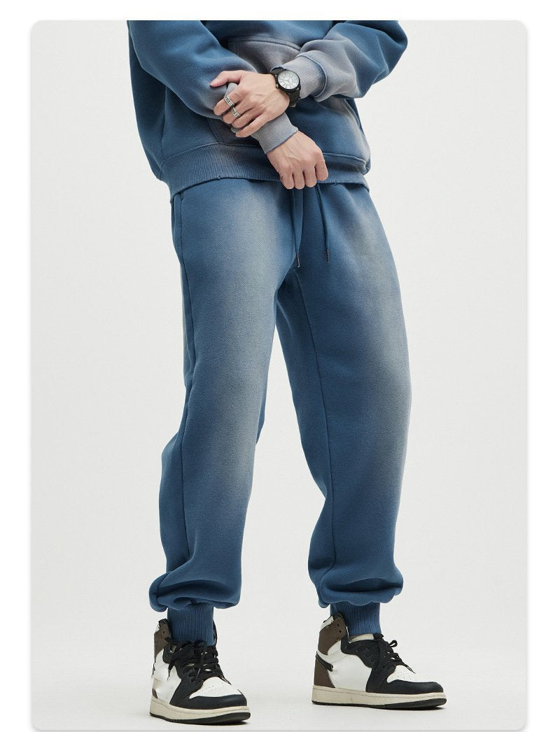 Mens Acid Washed 36.8%cotton 57.4%polyester 5.8%other fibers hoodie Sweatpants Set DY031-DK013 - jogger print logo 16
