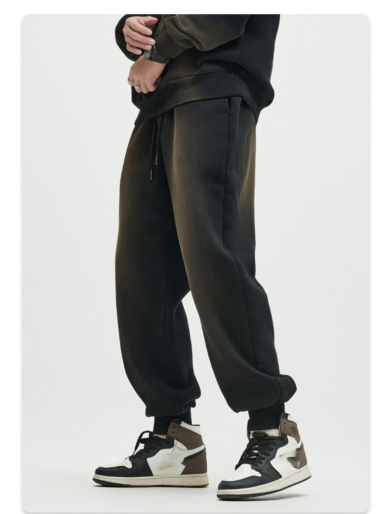 Mens Acid Washed 36.8%cotton 57.4%polyester 5.8%other fibers hoodie Sweatpants Set DY031-DK013 - jogger print logo 29