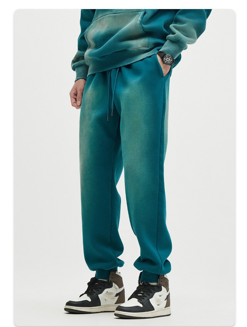Mens Acid Washed 36.8%cotton 57.4%polyester 5.8%other fibers hoodie Sweatpants Set DY031-DK013 - jogger print logo 25