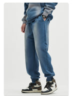 Mens Acid Washed 36.8%cotton 57.4%polyester 5.8%other fibers hoodie Sweatpants Set DY031-DK013 - jogger print logo 17