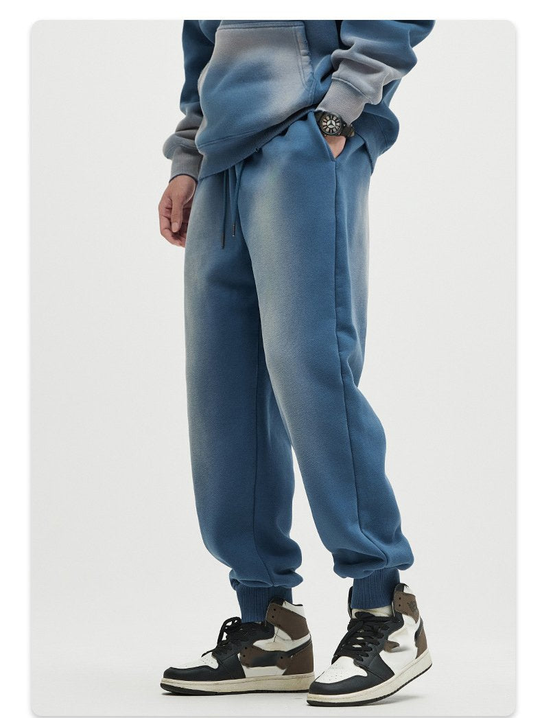 Mens Acid Washed 36.8%cotton 57.4%polyester 5.8%other fibers hoodie Sweatpants Set DY031-DK013 - jogger print logo 17