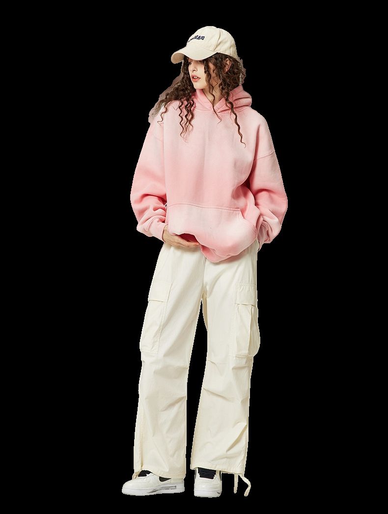 Mens Acid Washed 36.8%cotton 57.4%polyester 5.8%other fibers hoodie Sweatpants Set DY031-DK013 - Honfitwear