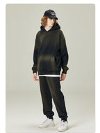 Mens Acid Washed 36.8%cotton 57.4%polyester 5.8%other fibers hoodie Sweatpants Set DY031-DK013