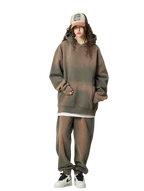 Mens Acid Washed 36.8%cotton 57.4%polyester 5.8%other fibers hoodie Sweatpants Set DY031-DK013