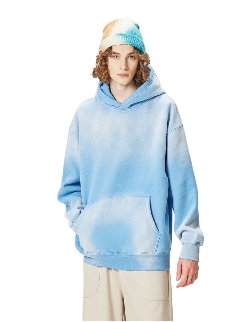 Mens Acid Washed 36.8%cotton 57.4%polyester 5.8%other fibers hoodie Sweatpants Set DY031-DK013