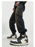 Mens Acid Washed 36.8%cotton 57.4%polyester 5.8%other fibers hoodie Sweatpants Set DY031-DK013