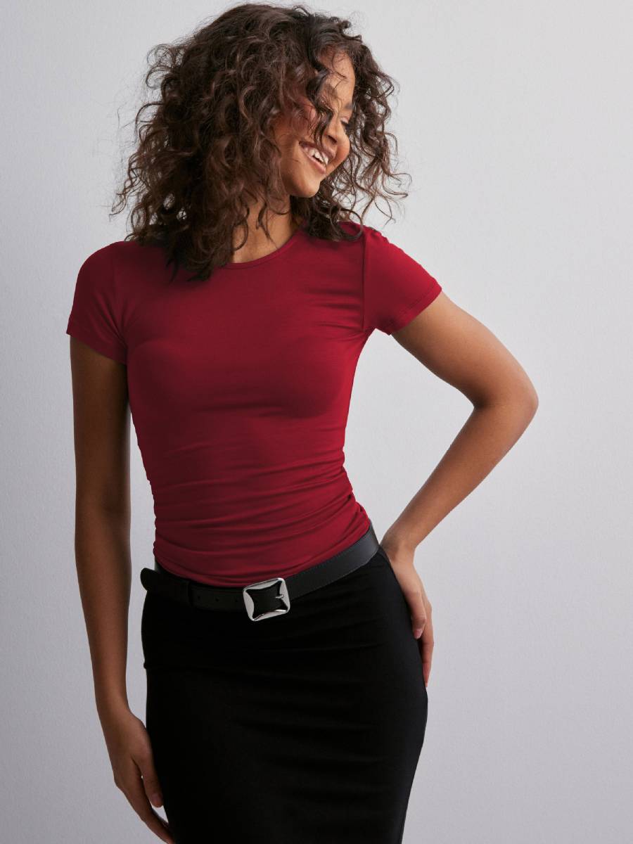 Womens Sports Fitness 80%Polyamide 20%Elastane Baby Tee E24T0169 print logo 9
