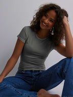 Womens Sports Fitness 80%Polyamide 20%Elastane Baby Tee E24T0169 print logo 38