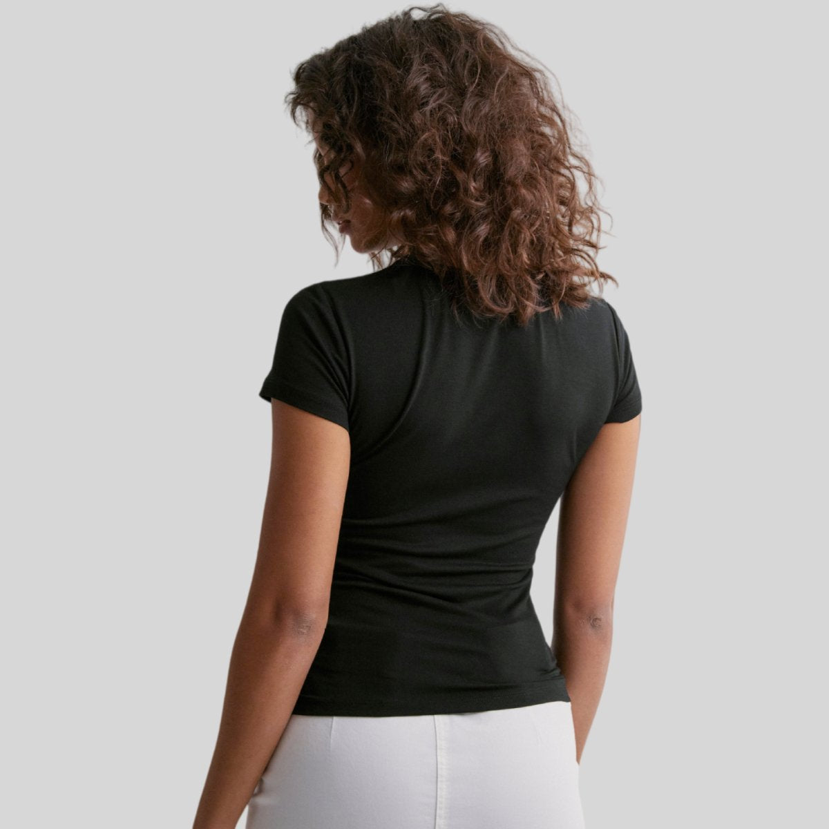 Womens Sports Fitness 80%Polyamide 20%Elastane Baby Tee E24T0169 print logo 2