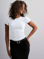 Womens Sports Fitness 80%Polyamide 20%Elastane Baby Tee E24T0169 print logo 31