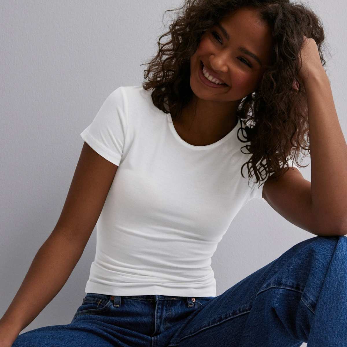 Womens Sports Fitness 80%Polyamide 20%Elastane Baby Tee E24T0169 print logo 11