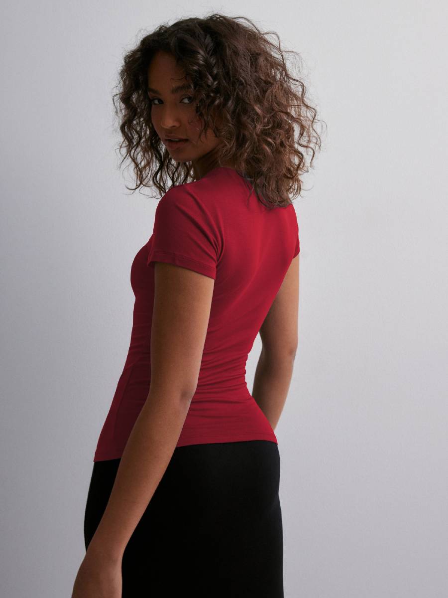 Womens Sports Fitness 80%Polyamide 20%Elastane Baby Tee E24T0169 print logo 24