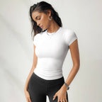 Womens Sports Casual 92%Viscose   8%Elastane Baby Tee E24T0335 print logo 3