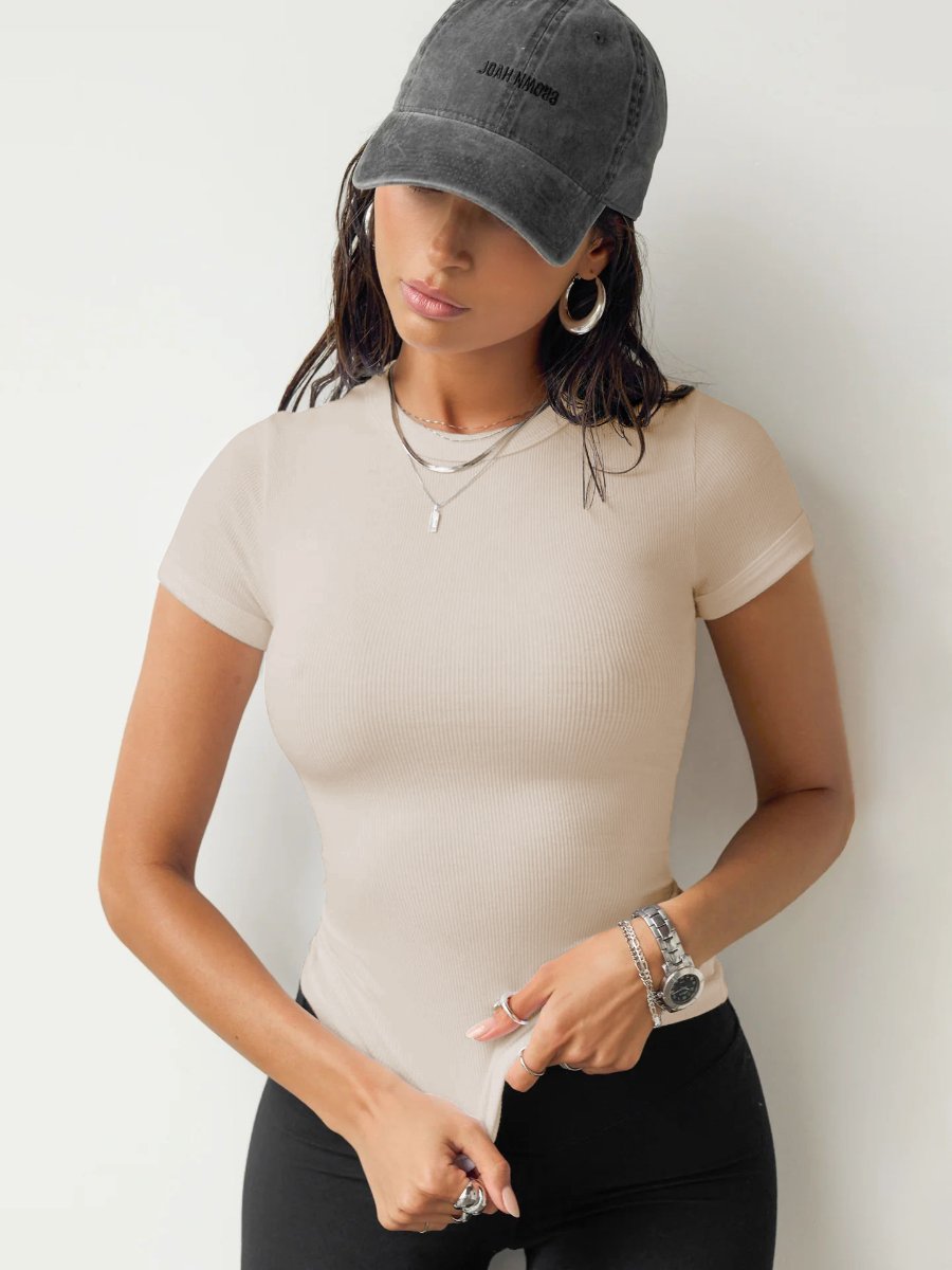 Womens Sports Casual 92%Viscose   8%Elastane Baby Tee E24T0335 print logo 40