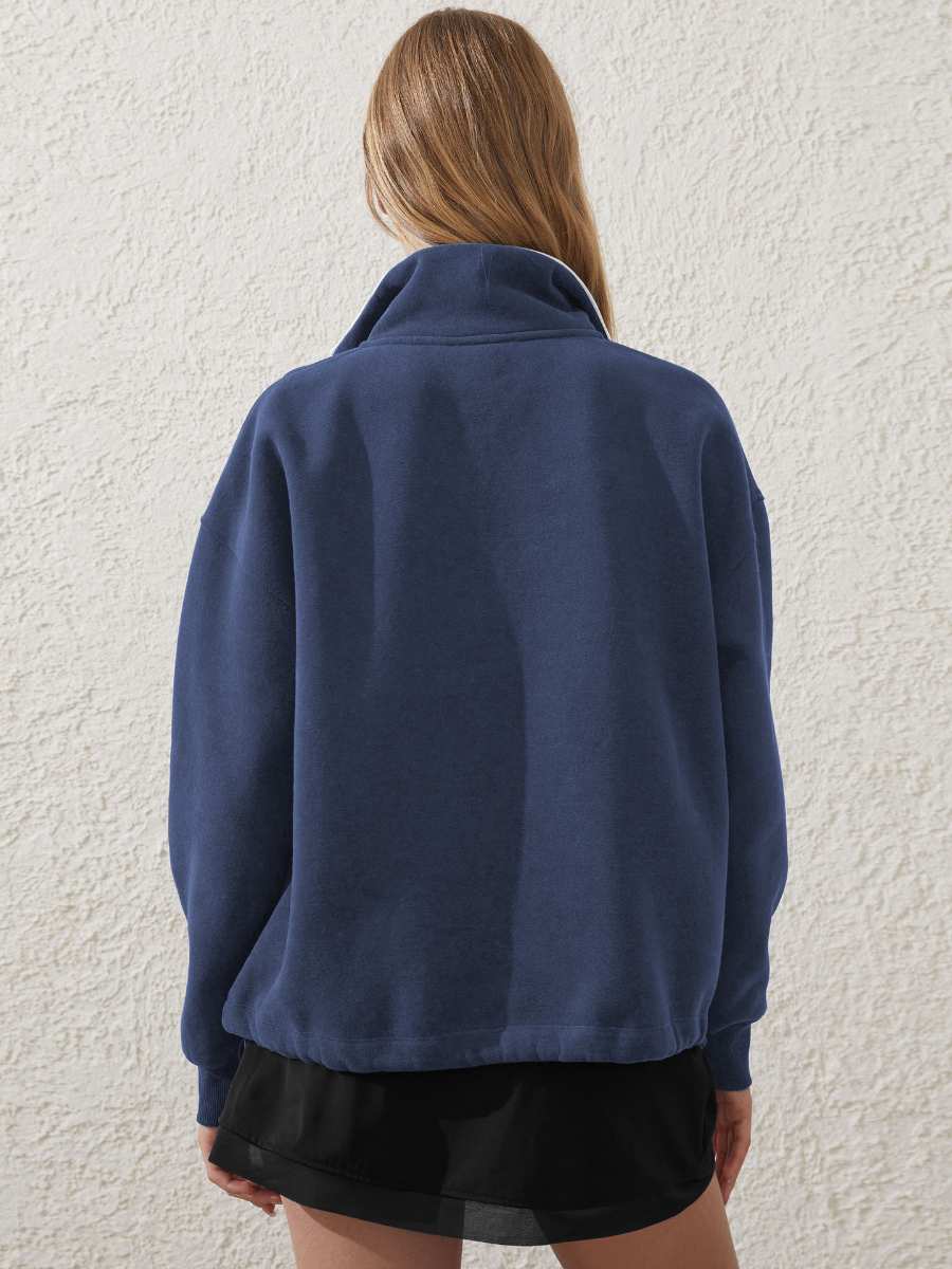 Womens Sports Activewear 76%polyester   24%Viscose Half Zip Sweatshirt E24W0445 print logo 33