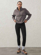 Womens Sports Activewear 76%polyester   24%Viscose Half Zip Sweatshirt E24W0445 print logo 21