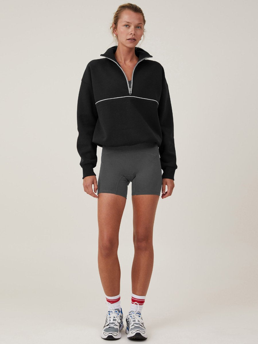 Womens Sports Activewear 76%polyester   24%Viscose Half Zip Sweatshirt E24W0445 print logo 45