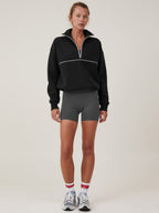 Womens Sports Activewear 76%polyester   24%Viscose Half Zip Sweatshirt E24W0445 print logo 45