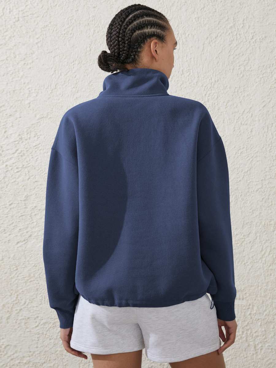 Womens Sports Activewear 76%polyester   24%Viscose Half Zip Sweatshirt E24W0445 print logo 29