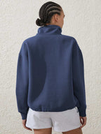 Womens Sports Activewear 76%polyester   24%Viscose Half Zip Sweatshirt E24W0445 print logo 29