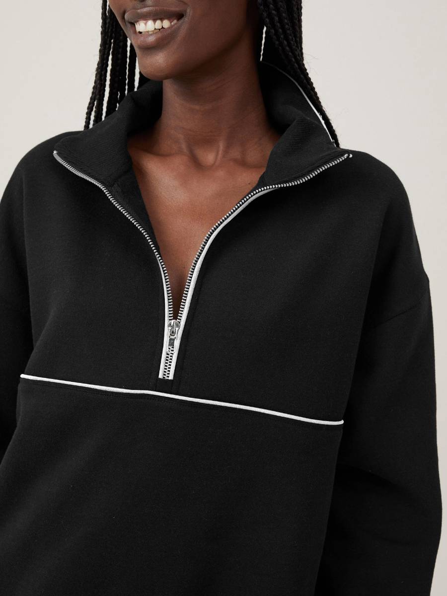 Womens Sports Activewear 76%polyester   24%Viscose Half Zip Sweatshirt E24W0445 print logo 41