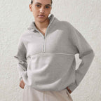Womens Sports Activewear 76%polyester   24%Viscose Half Zip Sweatshirt E24W0445 print logo 17