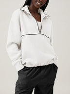 Womens Sports Activewear 76%polyester   24%Viscose Half Zip Sweatshirt E24W0445 print logo 58