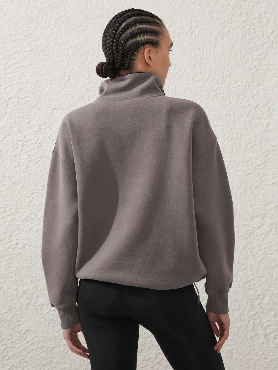 Womens Sports Activewear 76%polyester   24%Viscose Half Zip Sweatshirt E24W0445 print logo 22