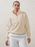 Womens Sports Activewear 76%polyester   24%Viscose Half Zip Sweatshirt E24W0445 print logo 54