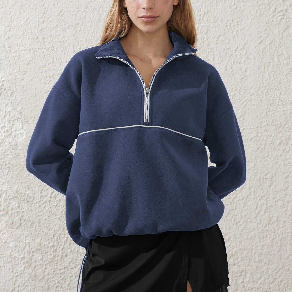 Womens Sports Activewear 76%polyester   24%Viscose Half Zip Sweatshirt E24W0445 print logo 10