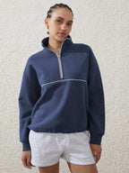 Womens Sports Activewear 76%polyester   24%Viscose Half Zip Sweatshirt E24W0445 print logo 30