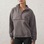 Womens Sports Activewear 76%polyester   24%Viscose Half Zip Sweatshirt E24W0445 print logo 18